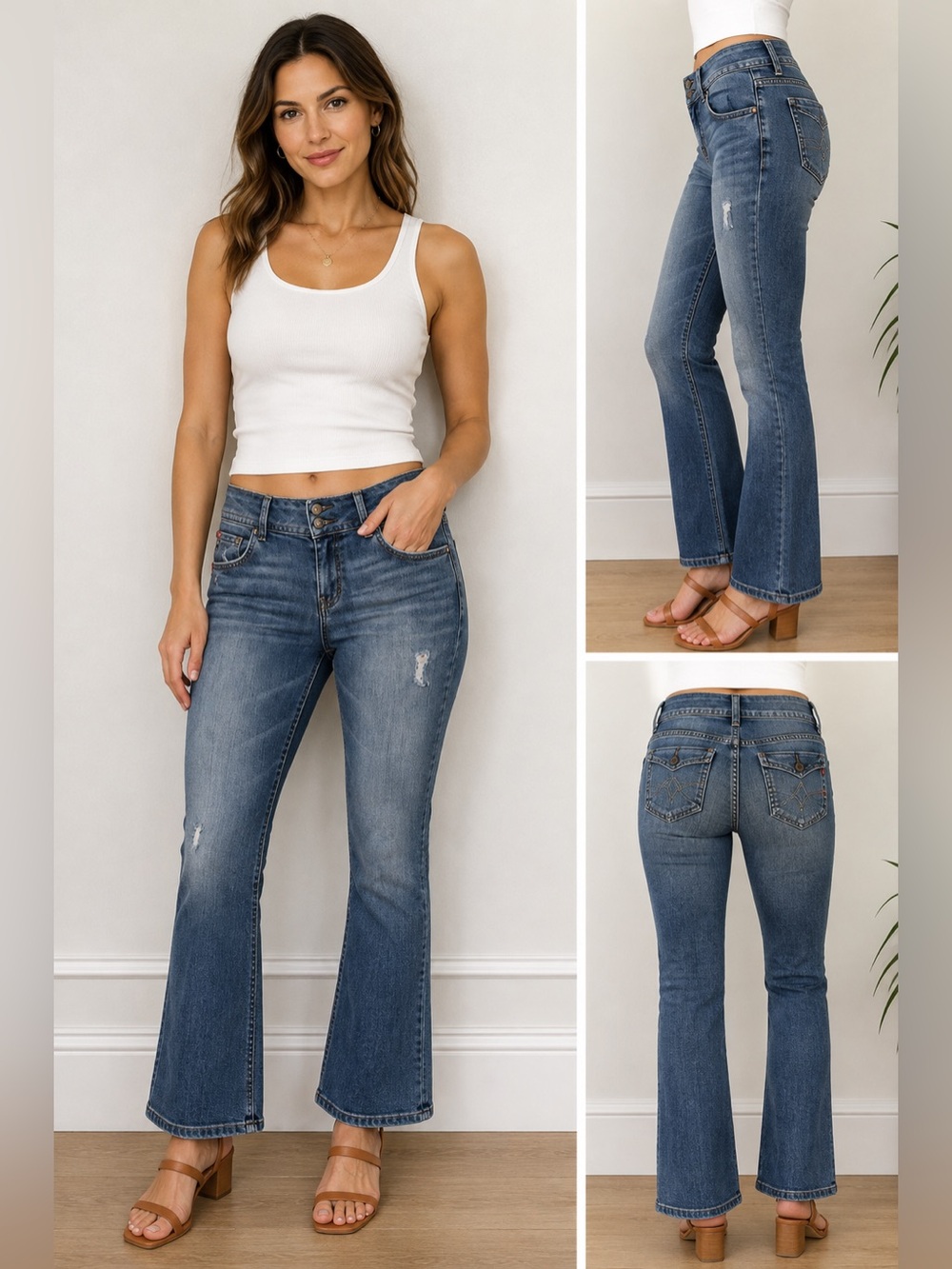 Hudson Jeans Size 29 Bootcut Flare Distressed Made in USA Stretch Denim